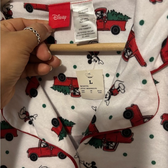 Disney Women Sleepwear Red and White Holiday Pajama Top Mickey Mouse Christmas. - Picture 4 of 4